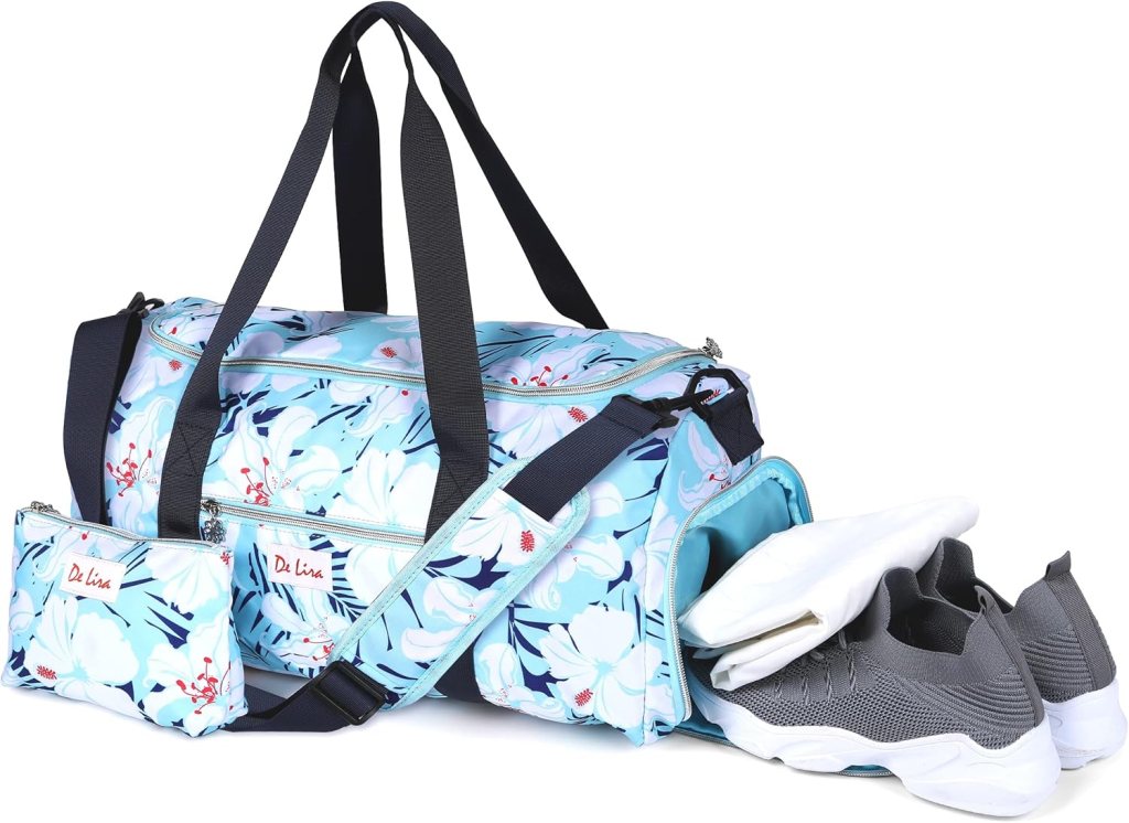Leilani Women's Travel and Weekender Bag with Matching Cosmetics - Great for Beach, Dance, Yoga and Sports